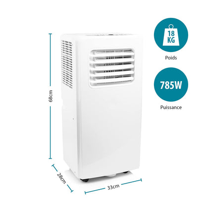 Climatiseur mobile Tristar AC-5477-3-en-1 - Rafraîchit, ventile, déshumidife - 7 000 BTU - 2,05 kW