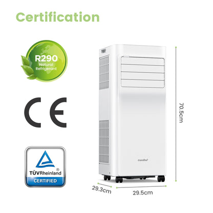 COMFEE' Climatiseur Mobile 9000 BTU/h 2,6kW, Contrôle APP, 3 Modes, 3 Vitesses de ventilation, Dimensions compactes, Pour pièces de 33㎡, Breezy Cool 2.6, Fonctionne avec Alexa