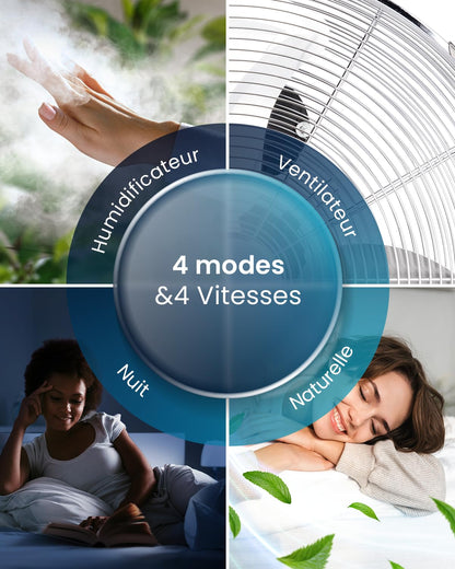 Pro Breeze OmniAir Rafraichisseur d’Air 7L 3en1, 7 Vitesses, 3 Modes, Oscillant, Minuterie 10h, Climatiseur Mobile Sans Évacuation, Silencieux, Sans Conduit, Ventilateur Refroidisseur d'Air