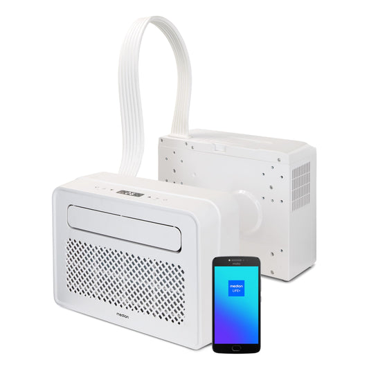 MEDION Smart Climatiseur Split P502 (5000 BTU, 3-en-1, Refroidir, Déshumidification, Ventilation, pour caravane, camping-car, kit de joint de fenêtre, mode sommeil, contrôle Wifi, Écran, MD 37735)