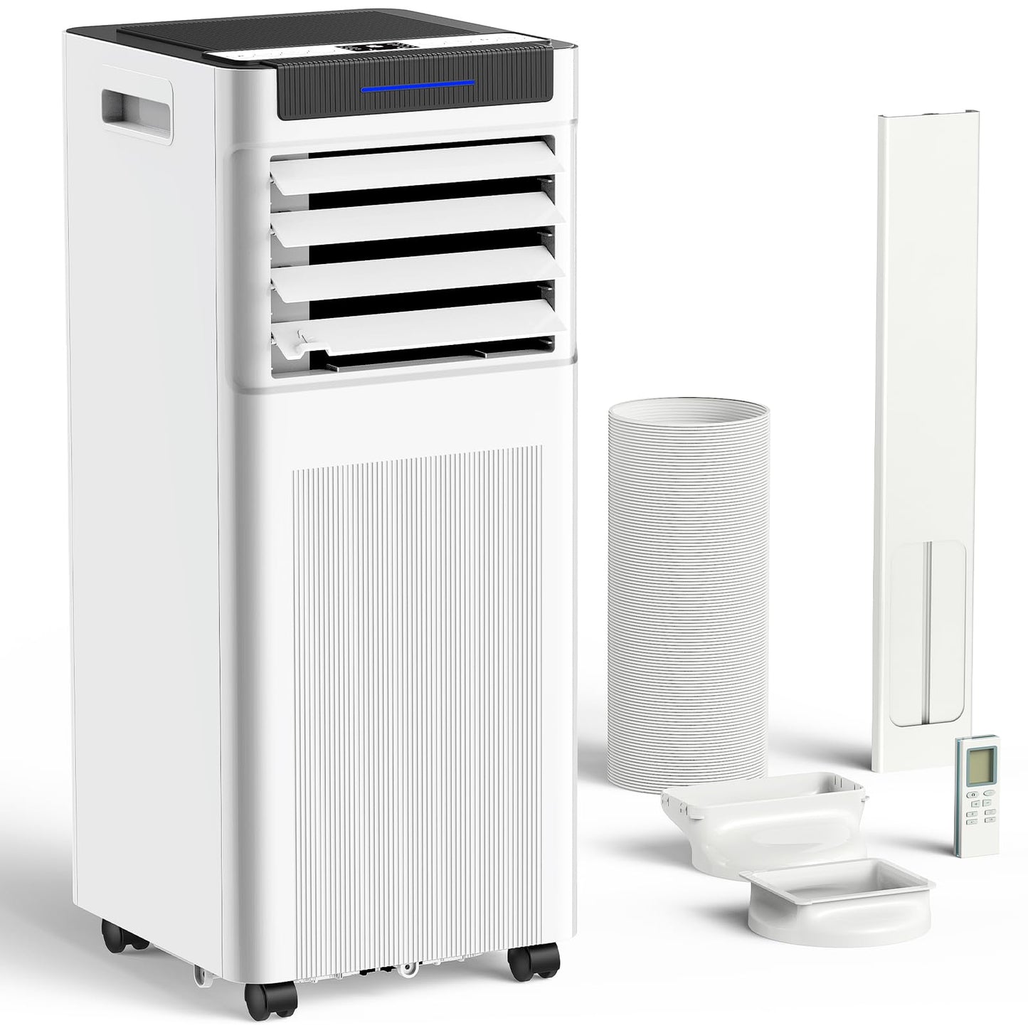 Climatiseur portable, 10 000 BTU AC portable jusqu'à 40 m², unité AC 3 en 1 avec modes refroidissement, déshumidificateur et ventilateur, télécommande et minuterie 24 h, unité AC pour chambres, salons