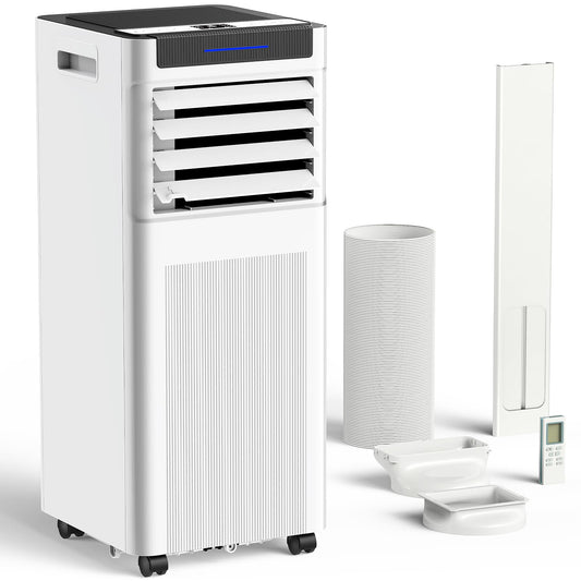 Climatiseur portable, 10 000 BTU AC portable jusqu'à 40 m², unité AC 3 en 1 avec modes refroidissement, déshumidificateur et ventilateur, télécommande et minuterie 24 h, unité AC pour chambres, salons