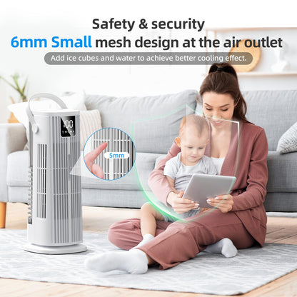 Climatiseurs Portables 1350ML Climatiseur Mobile,Rafraichisseur d'air Silencieux 36W Faible Conso,4 Vitesses 2 Modes de Pulvérisation, 12H Minuterie,120° Oscillation Télécommande pour Chambre,Cuisine