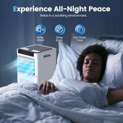 Climatiseur portable, 10 000 BTU AC portable jusqu'à 40 m², unité AC 3 en 1 avec modes refroidissement, déshumidificateur et ventilateur, télécommande et minuterie 24 h, unité AC pour chambres, salons