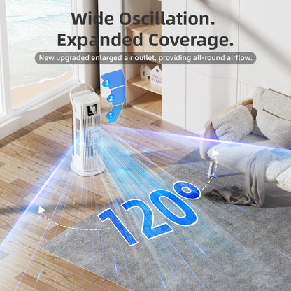 Climatiseurs Portables 1350ML Climatiseur Mobile,Rafraichisseur d'air Silencieux 36W Faible Conso,4 Vitesses 2 Modes de Pulvérisation, 12H Minuterie,120° Oscillation Télécommande pour Chambre,Cuisine