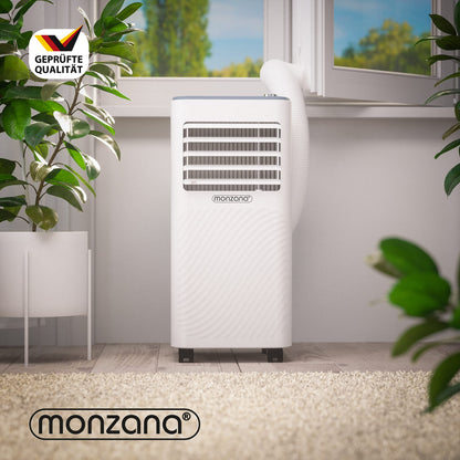 MONZANA® Climatiseur mobile MZKA2600 Tuyau d'évacuation 9000 BTU 4en1 1000W Alexa Déshumidificateur Kit volet roulant